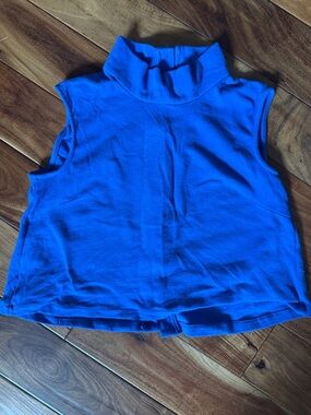 Buru Royal Blue Sleeveless Turtleneck Crop Top, small, GUC